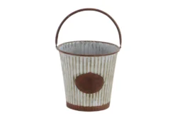 Silver Tin Planter Set Of 3 -Estally Home Decor Store 278293 silver multi media planter front 06