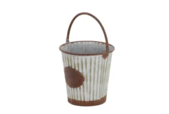 Silver Tin Planter Set Of 3 -Estally Home Decor Store 278293 silver multi media planter front 07