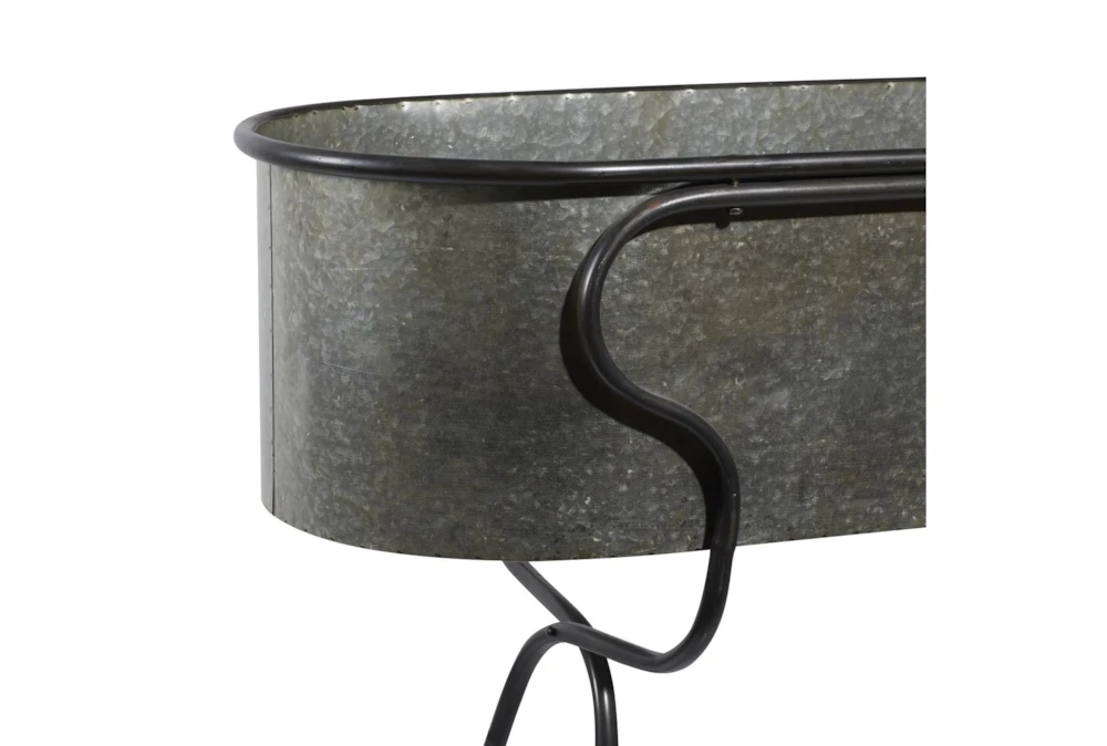 35 Inch Silver Iron Planter 8 35 Inch Silver Iron Planter - Image 6