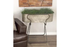 35 Inch Silver Iron Planter 16 35 Inch Silver Iron Planter -Estally Home Decor Store 278317 silver multi media planter room 85