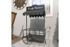 44 Inch Black Iron Plantstand -Estally Home Decor Store 278333 black metal outdoor planter room 90