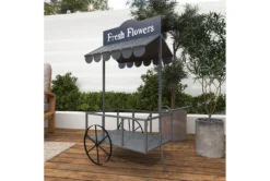 44 Inch Black Iron Plantstand -Estally Home Decor Store 278333 black metal outdoor planter room 91