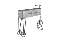 34 Inch Grey Aluminum Plantstand -Estally Home Decor Store 278334 grey metal planter back 82