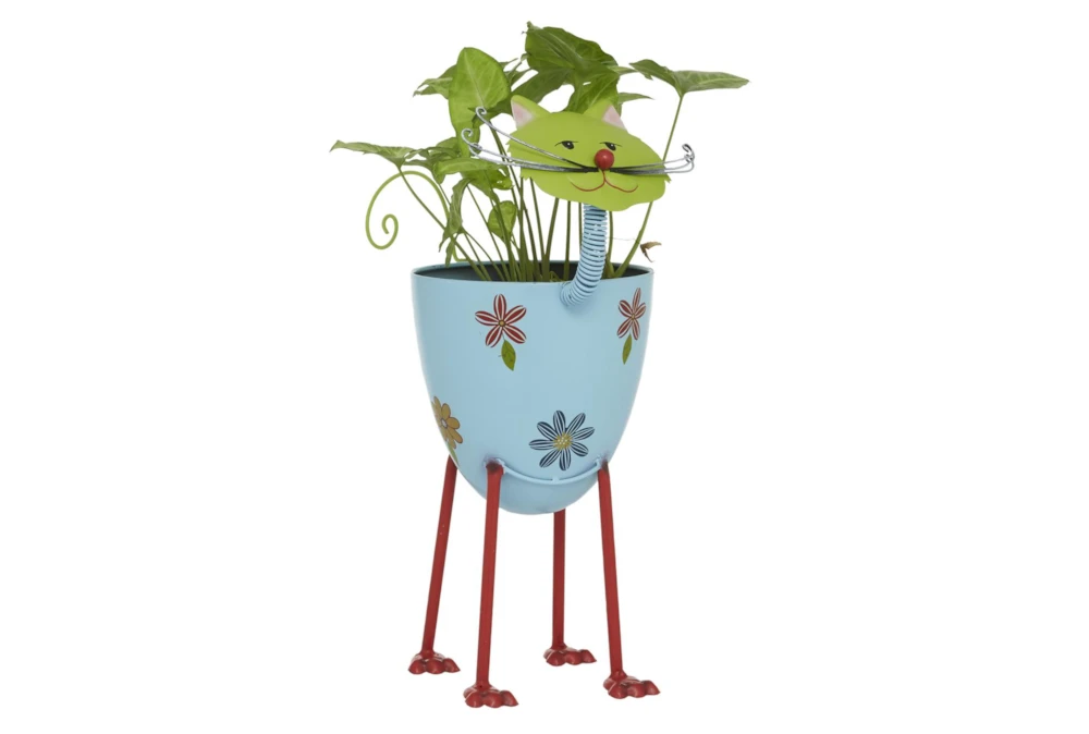 19 Inch Multi Color Cat Iron Planter