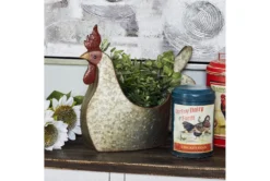 16 Inch Grey Iron Rooster Planter 17 16 Inch Grey Iron Rooster Planter -Estally Home Decor Store 278349 grey multi media planter room 85