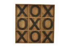 38X38 Wood + Black Xo Wood Tic Tac Toe Wall Game
