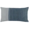 14X26 Denim Blue Block Stripe Lumbar Throw Pillow -Estally Home Decor Store 278555 blue fabric pillow signature 01