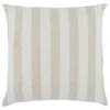 26X26 Ivory + Natural Awning Stripe Euro Throw Pillow Floor Cushion