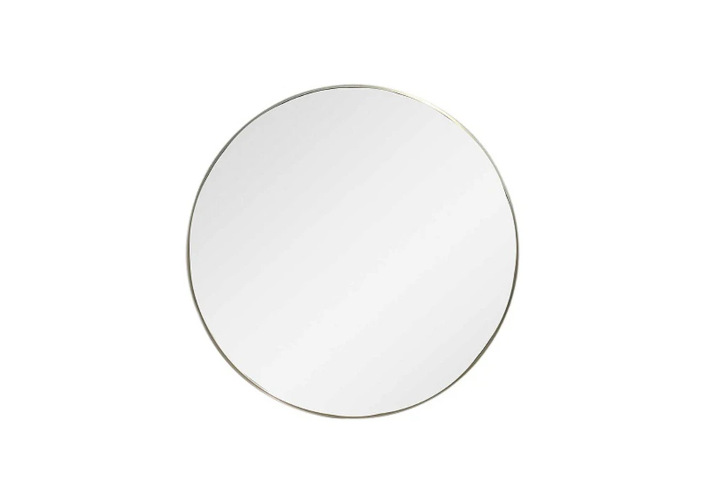 24X24 Champagne Silver Metal Round Wall Mirror 3 24X24 Champagne Silver Metal Round Wall Mirror