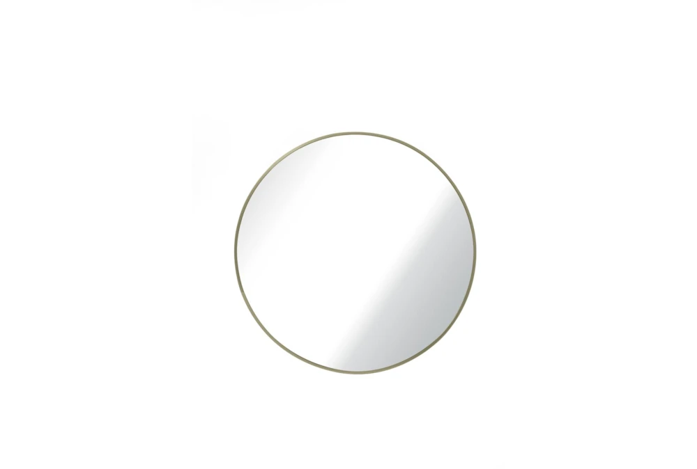 24X24 Champagne Silver Metal Round Wall Mirror 4 24X24 Champagne Silver Metal Round Wall Mirror - Image 2