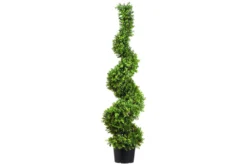 58 Inch Indoor/Outdoor Uv Protected Boxwood Spiral Topiary Tree With Battery Operated Lights