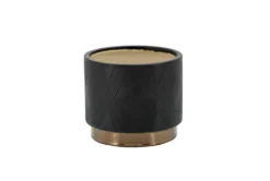 6 Inch & 8 Inch Black Set Of Two Diamond Metallic Planters -Estally Home Decor Store 282044 black ceramic planter detail 45