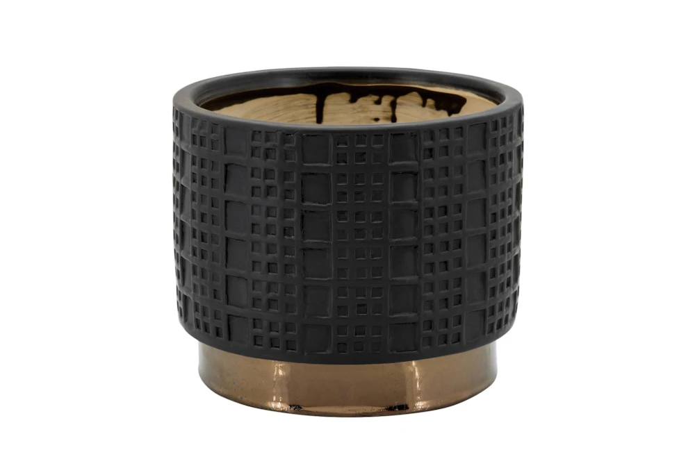 6 Inch & 8 Inch Black Set Of 2 Mesh Metallic Planters 4 6 Inch & 8 Inch Black Set Of 2 Mesh Metallic Planters - Image 2