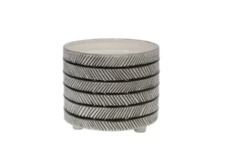 10 Inch & 12 Inch Gray Ceramic Diamond Footed Planter Set Of 2 -Estally Home Decor Store 282051 grey ceramic planter detail 44