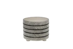 10 Inch & 12 Inch Gray Ceramic Diamond Footed Planter Set Of 2 -Estally Home Decor Store 282051 grey ceramic planter detail 45