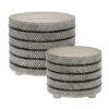 10 Inch & 12 Inch Gray Ceramic Diamond Footed Planter Set Of 2