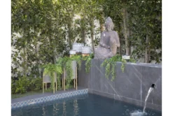 Gray/Gold Set Of Two Planter On Metal Stand -Estally Home Decor Store 282123 metal room 86 1