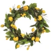 18" Artificial Lemon Wreath -Estally Home Decor Store 285935 yellow polyester plant signature 01