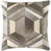18X18 Brown Ivory + Gray Diamond Hide Geometric Throw Pillow -Estally Home Decor Store 286207 signature 01