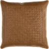 18X18 Chestnut Woven Leather Throw Pillow -Estally Home Decor Store 286209 signature 01
