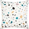 22X22 White Teal Yellow Terrazzo Style Throw Pillow -Estally Home Decor Store 286215 signature 01