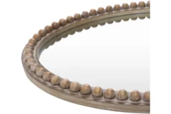 32X22 Natural Wood Beaded Frame Oval Wall Mirror -Estally Home Decor Store 286220 detail 45