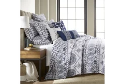 Full/Queen Quilt-3 Piece Set Reversible Medallion Rows To Trellis Print -Estally Home Decor Store 286235 v2 room 85