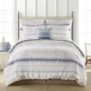King Duvet-3 Piece Set Tribal Woven Stripe & Ruching White/Blue 2 King Duvet-3 Piece Set Tribal Woven Stripe & Ruching White/Blue -Estally Home Decor Store 286312 signature 01