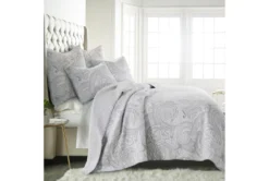 Twin Quilt-2 Piece Set Reversible Paisley To Lattice Pattern Grey -Estally Home Decor Store 286344 room 85