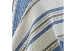 Twin Quilt-2 Piece Set Reversible Blue, Grey, And White Stripes -Estally Home Decor Store 286349 detail 46