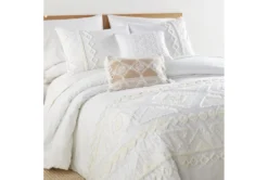 Twin Duvet-2 Piece Set Tribal Jacquard In Tufted Chenille And Frayed Cotton White 11 Twin Duvet-2 Piece Set Tribal Jacquard In Tufted Chenille And Frayed Cotton White -Estally Home Decor Store 286356 room 85