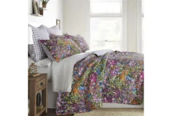 Twin Quilt-2 Piece Set Reversible Bright Floral Design To B&W Geometric -Estally Home Decor Store 286380 room 85