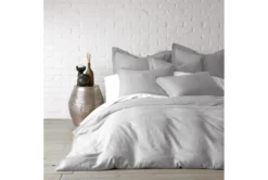 Twin Washed Linen Duvet Cover In Light Grey -Estally Home Decor Store 286392 room 85