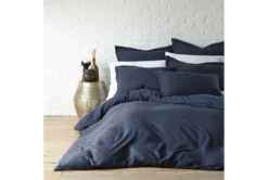 Queen Washed Linen Duvet Cover In Navy -Estally Home Decor Store 286403 room 86