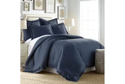 Twin Washed Linen Duvet Cover In Navy -Estally Home Decor Store 286404 room 85