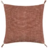 20X20 Burnt Orange + Cream Braided Edge Throw Pillow With Tassel Corners