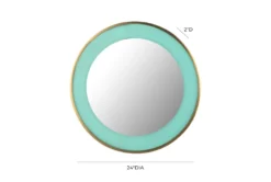 Lucille Mirror -Estally Home Decor Store 294887 green glass round wall detail 08