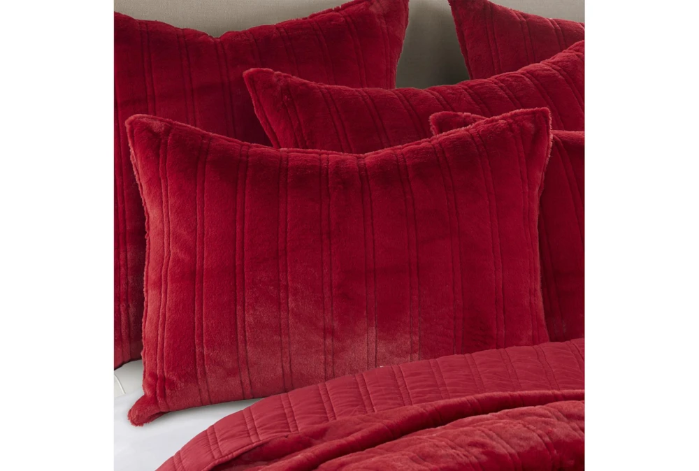 Eastern King Quilt-Red Faux Fur 7 Eastern King Quilt-Red Faux Fur - Image 5