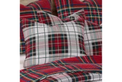 Eastern King Quilt-3 Piece Set Reversible Red Green Gold Plaid To Red Blue Gold Plaid -Estally Home Decor Store 295061 multicolor cotton print detail 45