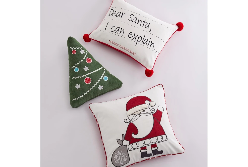 14X18 Dear Santa With Red Tassel Postcard Throw Pillow - Image 2