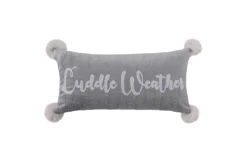 24X12 Grey & White Cuddle Weather Throw Pillow