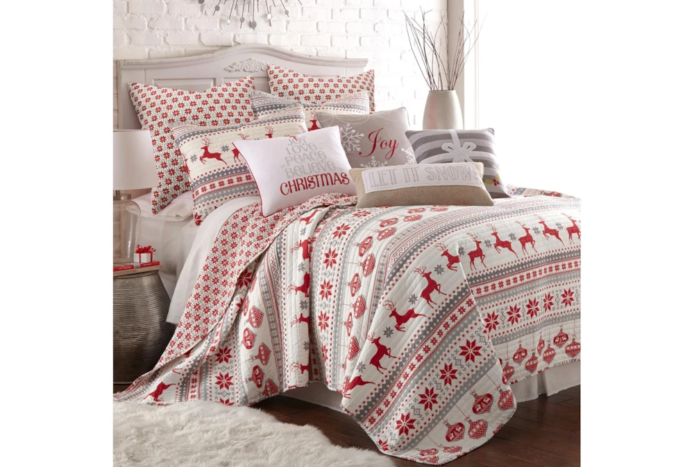 20X20 Joy With Snowflake Throw Pillow - Image 3