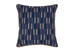 22X22 BLUE MULTI VERTICAL BROKEN STRIPE INDOOR OUTDOOR THROW PILLOW