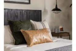 20X20 Natural + Charcoal Linen Stripe Embellished Throw Pillow -Estally Home Decor Store 298053 beige fabric square room 46