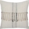 20X20 Natural + Charcoal Linen Stripe Embellished Throw Pillow 1 20X20 Natural + Charcoal Linen Stripe Embellished Throw Pillow -Estally Home Decor Store 298053 beige fabric square signature 01