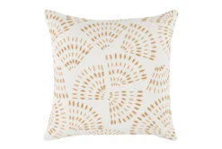 22X22 Ivory + Yellow Abstract Throw Pillow