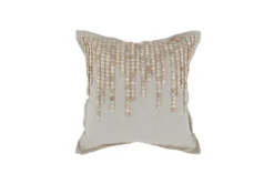 22X22 Natural Wood Bead Throw Pillow