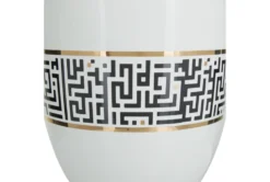 15 Inch White Metallic Gold + Black Maze Vase Planter -Estally Home Decor Store 304512 detail 44