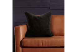 20X20 Ebony Black Angora Throw Pillow -Estally Home Decor Store 310200 black polyester square room 85