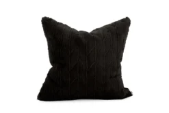 20X20 Ebony Black Angora Throw Pillow